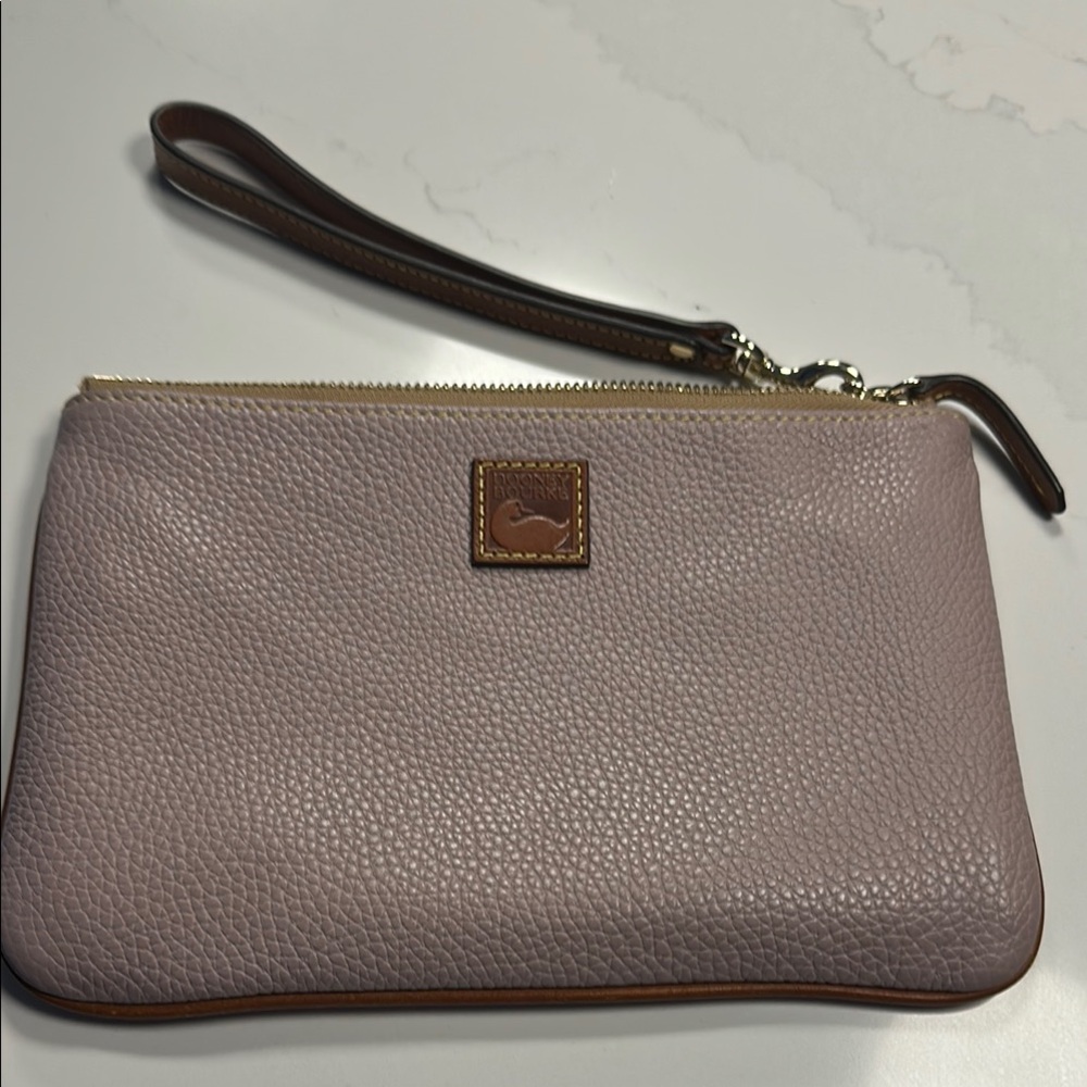 Dooney & Bourke Lavender/Mauve Pebled Leather Wristlet